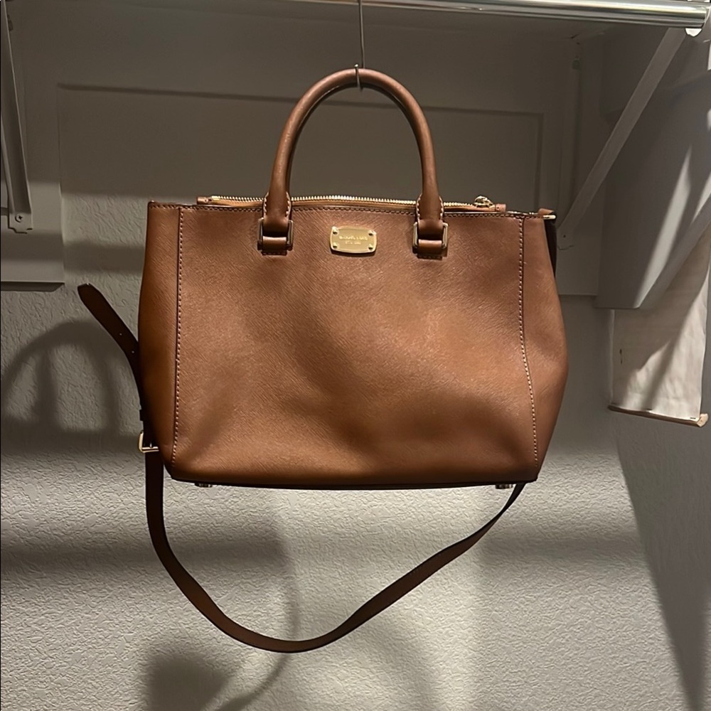 Michael Kors Brown Satchel with Structured Design